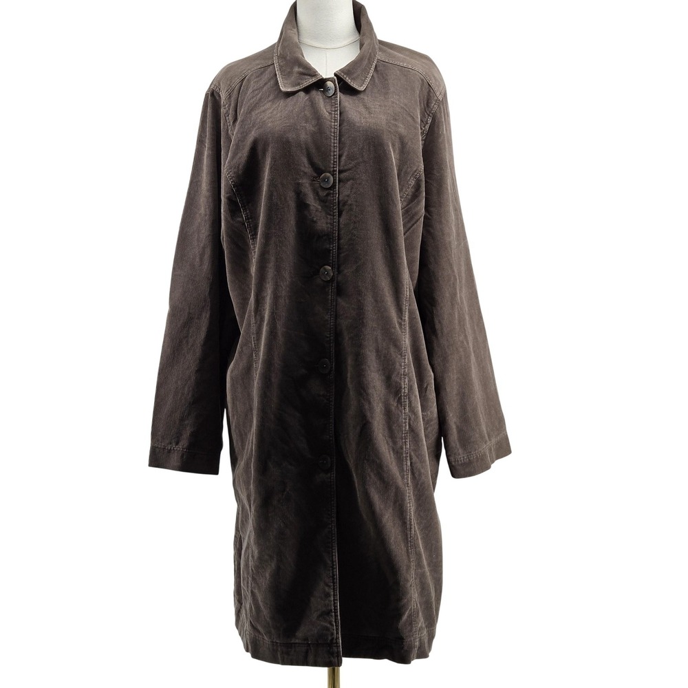 J. Jill Jacket Womens XLT Tall Brown Corduroy Lined Collared Pockets Button